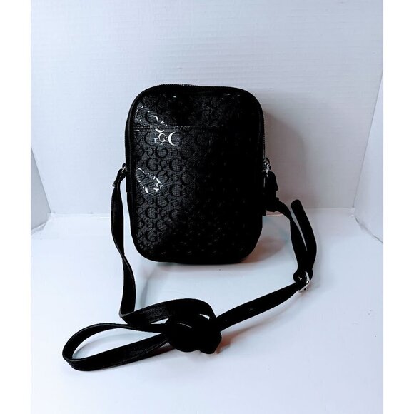 Guess Shiny Black Rectangular Crossbody Bag - Picture 10 of 10